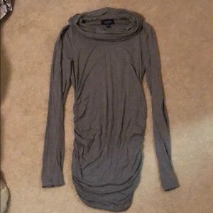 Maternity fitted cowl neck long sleeve